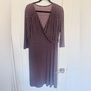 Print wrap dress. Fits like size large
